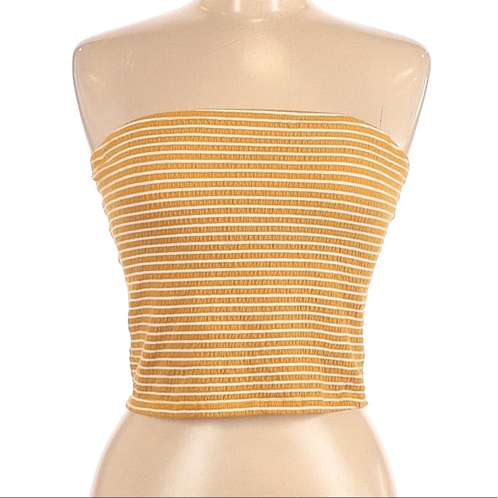 American Eagle yellow stripped tube top